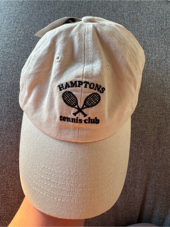 Francesca's Collections Accessories - Francesca's Collections Beige 'Hamptons Tennis Club' Embroidered Cap
